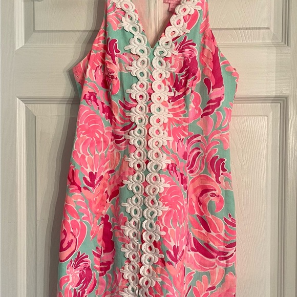 Lilly Pulitzer Pearl Shift Dress in Poolside blue love birds - Picture 3 of 5